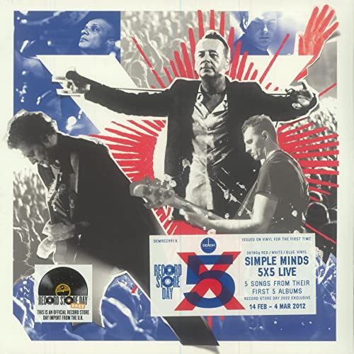 Simple Minds 5 X 5 Live (red White & Blue Vinyl) 3lp 180g Rsd Exclusive Ltd. 2000 