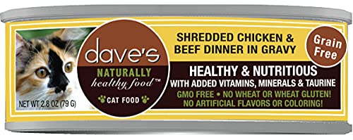 Dave's Naturally Healthy™ Shredded Chicken & Beef Dinner in Gravy for Cats