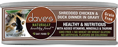 Dave's Naturally Healthy™ Shredded Chicken & Duck Dinner in Gravy for Cats