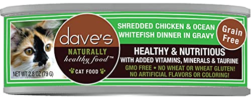 Dave's Naturally Healthy™ Shredded Chicken & Ocean Whitefish Dinner in Gravy for Cats
