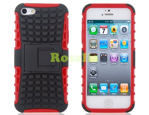 2 In 1 Plastic Case With Stand For Iphone 5 (Red)