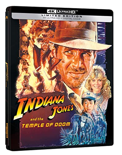 Indiana Jones and the Temple of Doom (1984) (Steelbook)/Harrison Ford, Kate Capshaw, and Ke Huy Quan@PG@4K Ultra HD