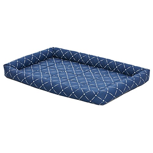 MidWest QuietTime® Couture Ashton Bolster Pet Bed-Blue