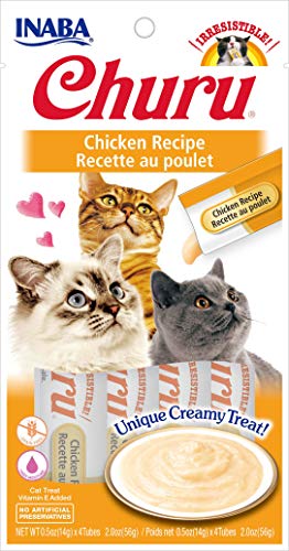 Inaba Lickable Cat Treats - Churu Chicken Recipe, 4-pack