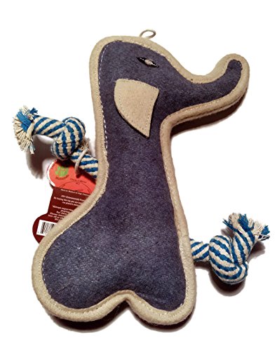 Aussie Naturals® Tuff Mutts 11" Dog Toy Filled W/ Natural Crunchy Coconut Fiber-Elephant