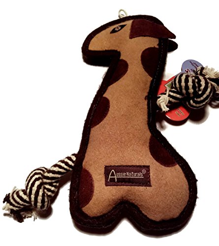 Aussie Naturals® Tuff Mutts 11" Dog Toy Filled W/ All Natural Crunchy Coconut Fiber-Giraffe
