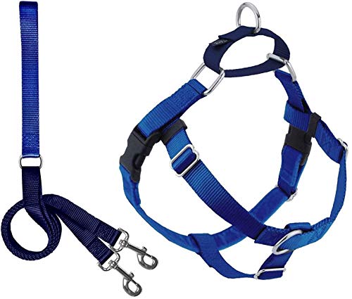 2 Hounds Design Dog Harness & Leash - Freedom No Pull, Royal Blue-1-in, 28" - 32"