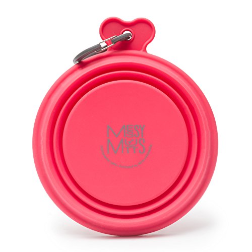 Messy Mutts Collapsible Pet Bowl - Pink