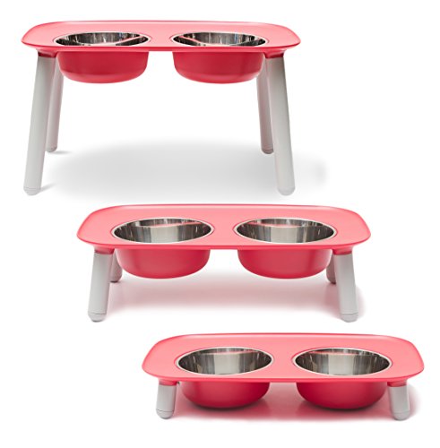 Messy Mutts Raised Pet Bowls - Red