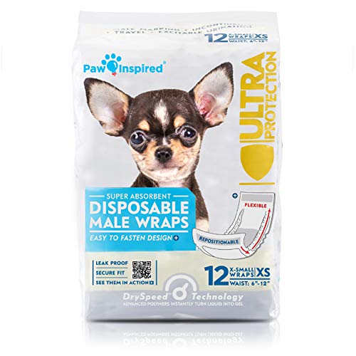 Paw Inspired Disposable Male Dog Wraps-12 Count