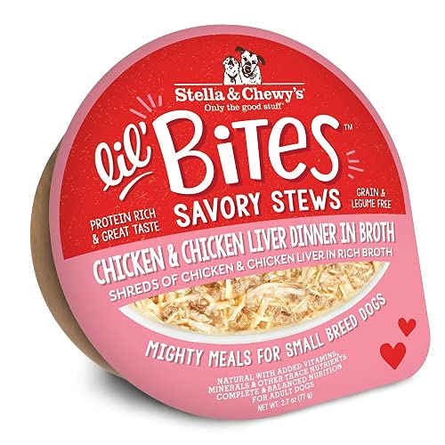 Stella & Chewy's Lil' Bites Savory Stews Chicken & Chicken Liver Dinner in Broth for Dogs