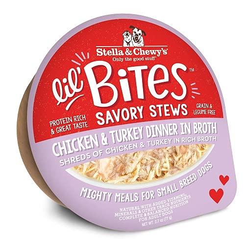 Stella & Chewy's Lil' Bites Savory Stews Chicken & Turkey Dinner in Broth for Dogs