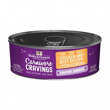 Stella & Chewy's Carnivore Cravings Savory Shreds Chicken & Beef Recipe Canned Cat Food