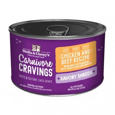 Stella & Chewy's Carnivore Cravings Savory Shreds Chicken & Beef Recipe Canned Cat Food