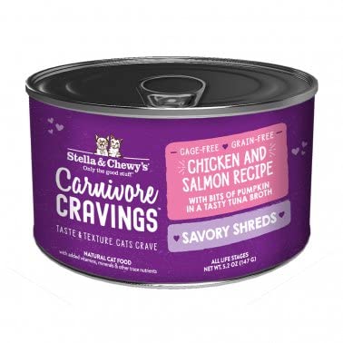 Stella & Chewy's Carnivore Cravings Savory Shreds Chicken & Salmon Recipe Canned Cat Food