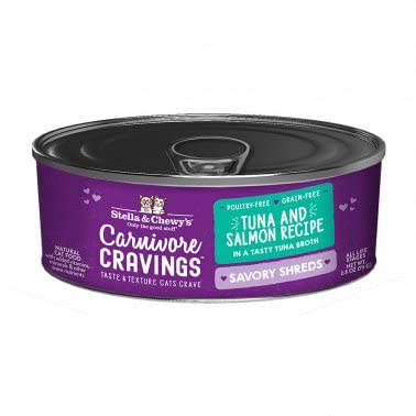 Stella & Chewy's Carnivore Cravings Savory Shreds Tuna & Salmone Recipe Canned Cat Food