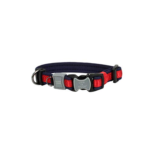 Coastal Pet Products Life is Good® Padded Dog Collar-Red