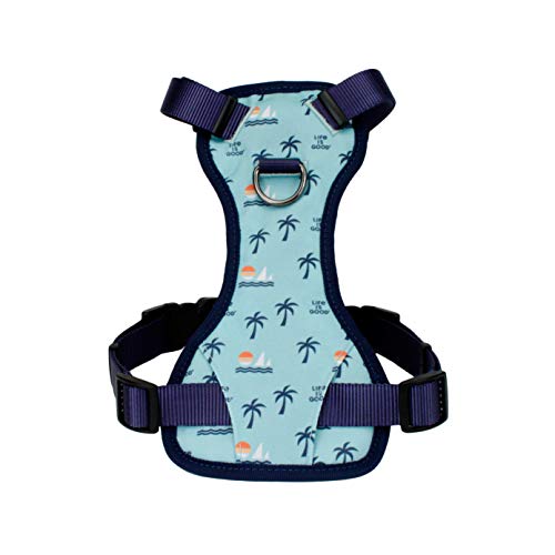 Coastal Pet Products Life is Good® Canvas Overlay Dog Harness-Blue Good Vibes