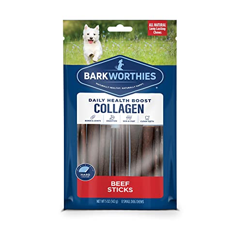 Barkworthies Dog Chews - Collagen Beef Sticks-8 pack