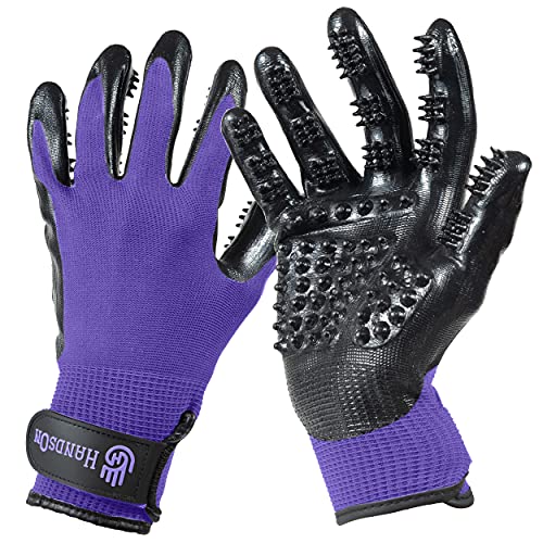 HandsOn Grooming Gloves - Purple