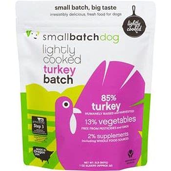 Small Batch Frozen Dog Food - Lightly Cooked Turkey
