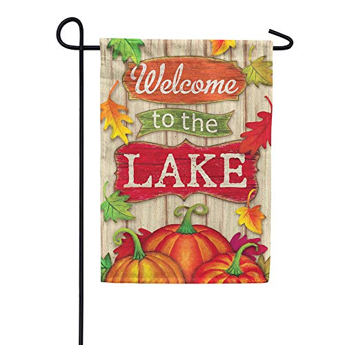 Evergreen Welcome to the Lake Fall Garden Flag