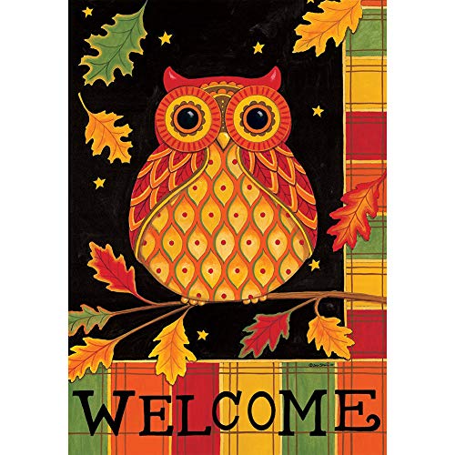 Custom Decor Welcome Owl Fall Garden Flag