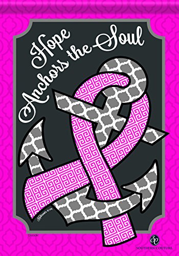 Carson Hope Anchors the Soul Pink Ribbon Breast Cancer Awareness Garden Flag