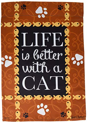 Carson Life is Better with a Cat Garden Flag