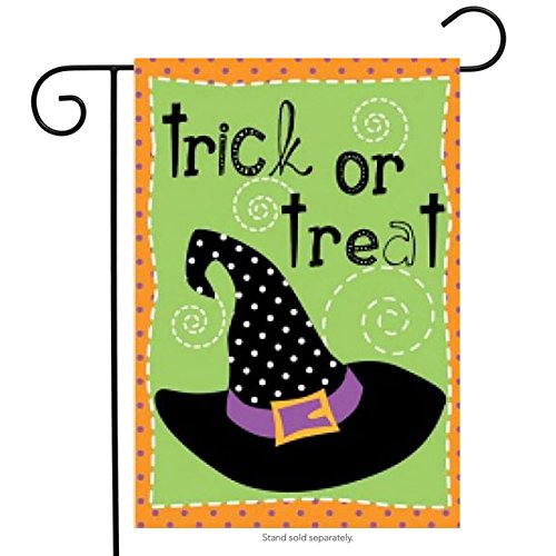 Evergreen Trick or Treat Witches Hat Halloween Garden Flag