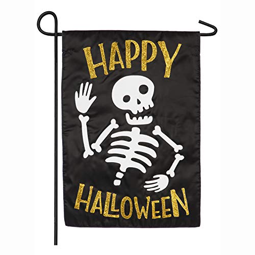 Evergreen Happy Halloween Skeleton Garden Flag