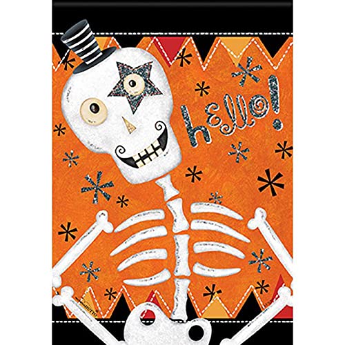 Carson Hello Skeleton Halloween Garden Flag