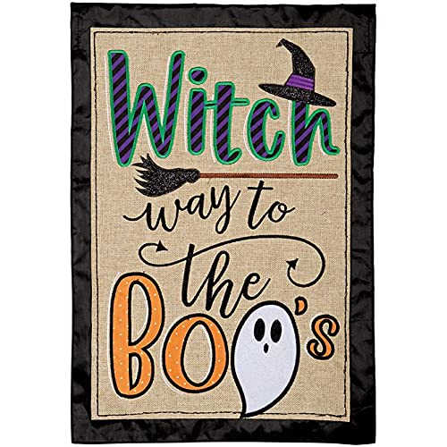 Carson Witch Way to the Boos Halloween Garden Flag