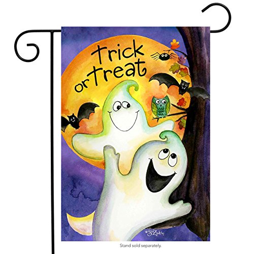 Briarwood Lane Trick or Treat Ghosts and Bats Halloween Garden Flag