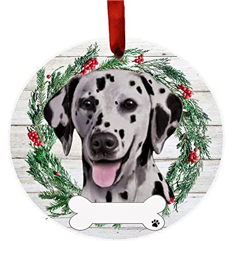 E&S Imports Personalizable Christmas Wreath Ornament-Dalmatian