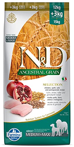 Farmina N&D Ancestral Grains Dry Dog Food - Selection Chicken Med/Maxi Adult