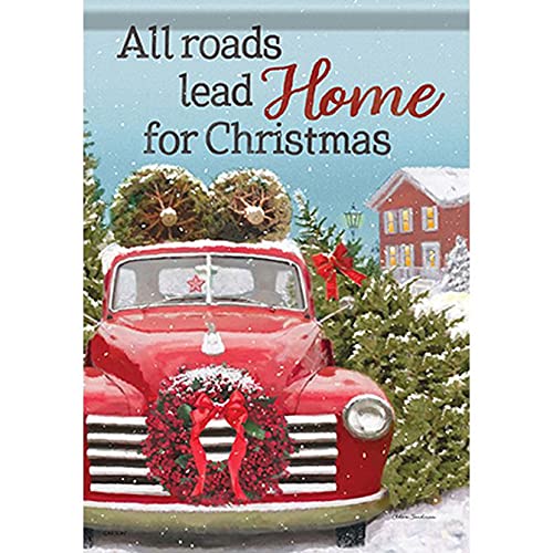 Carson All Roads Lead Home for Christmas Tree Delivery Garden Flag
