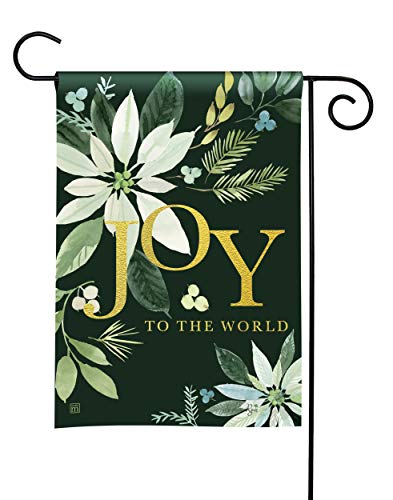Magnet Works Poinsettia & Joy Christmas Garden Flag