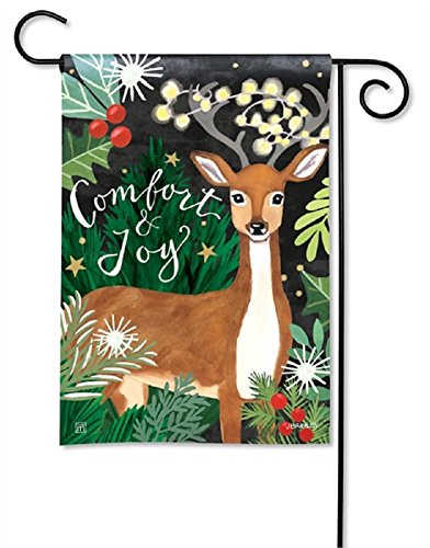 Magnet Works Comfort & Joy Deer Christmas Garden Flag