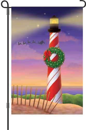 Premier Kites Candy Cane Lighthouse Christmas Garden Flag