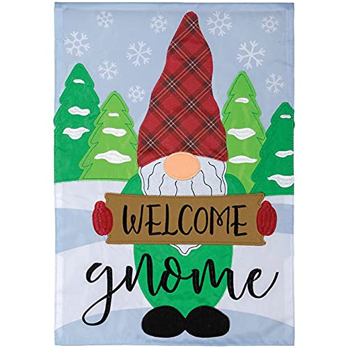 Carson Welcome Gnome Winter Garden Flag