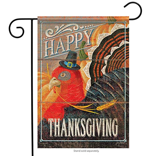 Carson Turkey Day Happy Thanksgiving Garden Flag