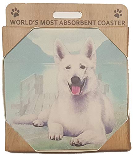 E&S Stone Coaster-German Shepherd White
