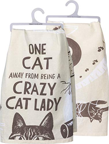 Primitives by Kathy Kitchen Towel-One Cat Away from Being a Crazy Cat Lady