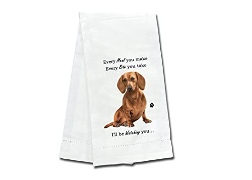 E&S Kitchen Towel I'll Be Watching You...-Dachshund Red