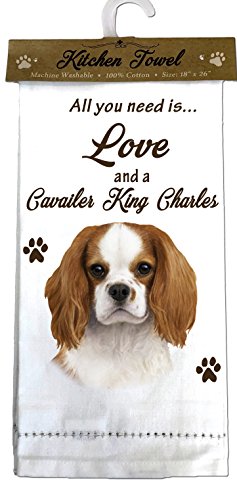 E&S Kitchen Towel All You Need is Love and a-Cavalier King Charles