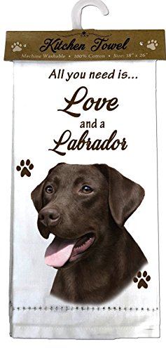 E&S Kitchen Towel All You Need is Love and a-Labrador Chocolate