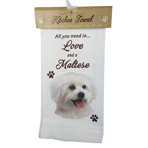 E&S Kitchen Towel All You Need is Love and a-Maltese