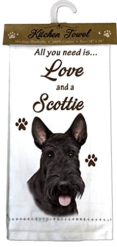 E&S Kitchen Towel All You Need is Love and a-Scottie