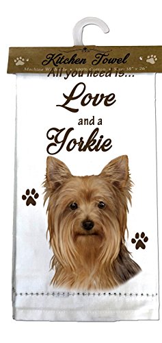 E&S Kitchen Towel All You Need is Love and a-Yorkie